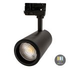 Zwarte 3-fase spot Rosella, 10W, white switch, Pro