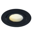 Zwarte inbouwspot aluminium, Wimke, 5W, dim to warm LED, IP44