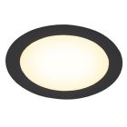 Zwarte downlight aluminium, Umbriel, 12W, 3000K LED, IP44