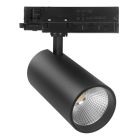Zwarte 3-fase railsysteem spot, Rozina, 10W/20W/30W, white switch LED
