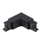 L-vorm connector buiten voor 3-fase railverlichting, zwart, Pro