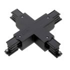 X-vorm connector voor 3-fase railverlichting, zwart, Pro
