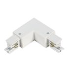 L-vorm connector binnen voor 3-fase railverlichting, wit, Pro
