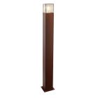 Roestkleur staande buitenlamp Sanel, Smoke glas, 90cm