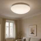 Kunststof plafondlamp wit, Sirano