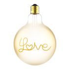 Dimbare E27 LED lamp met Love filament, G125, 4,5W, 1800K (kaarslicht)