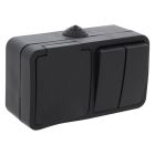 Q-Link Combinatie stopcontact en schakelaar, Spatwaterdicht serie Randaarde