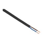 10 meter Huishoudsnoer plat, belastbaar tot 1200W 2 x 0.75 mm, Zwart