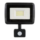 Zwarte LED schijnwerper met sensor Miro, 30W, 6000K