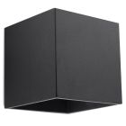 Zwarte up down wandlamp Andro, aluminium