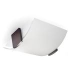 Witte plafondlamp Marinus, hout