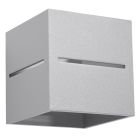 Grijze up down wandlamp Jacky, aluminium