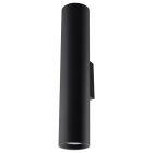 Zwarte up down wandlamp Harley, aluminium