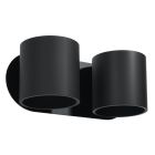 Zwarte up down wandlamp Amely, aluminium