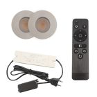 2 geborsteld Chroom veranda inbouwspots Dico, IP65, incl. aansluitset en afstandbediening