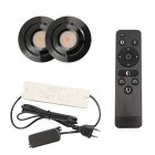 2 kantelbare veranda spots Rona, IP44, met aansluitset en afstandsbediening, zwart