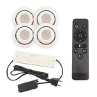 4 kantelbare veranda spots Rona, IP44, met aansluitset en afstandsbediening, wit