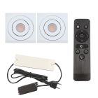 2 kantelbare veranda spots Rona vierkant, IP44, met aansluitset en afstandsbediening, wit