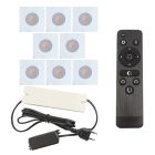 8 vierkante witte veranda inbouwspots Dico, IP65, incl. aansluitset en afstandbediening