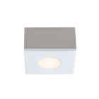 Vierkante witte Veranda opbouwspot Fredo, IP44, dimbaar