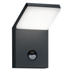 Antraciete buiten wandlamp met bewegingssensor, Solana, 9W, 3000K LED, IP54