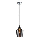 Mika hanglamp, glas - Rookglas, Zilver