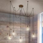 Koperen hanglamp retro, August