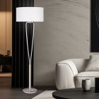 Moderne vloerlamp Lola, nikkel Mat
