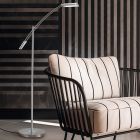 Nikkelen vloerlamp modern, Maxence, 12W, 3000K LED, met touchdimmer