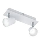 Witte wandlamp glas, Laysha, 6W, 3000K LED, met schakelaar