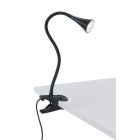 Zwarte klemspot kunststof, Yelaisa, 3W, 3000K LED, met schakelaar