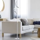 Nikkelen vloerlamp modern, Aby, 11W, 3000K LED, met touchdimmer