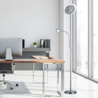 Nikkelen vloerlamp modern, Benny, 18W, 3000K LED, met touchdimmer