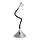 Zilveren bureaulamp modern, Yelaisa, 3W, 3000K LED, met schakelaar