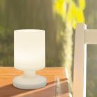 Witte buiten tafellamp kunststof, Wiesje, 1,5W, 3000K LED, IP44, met schakelaar