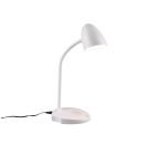 Witte bureaulamp modern, Maribo, 4W, 3000K LED, met touchdimmer