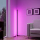 Zwarte vloerlamp modern, Erdal, 10W, RGB LED, met afstandsbediening