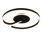 Zwarte plafondlamp design, Ymer, 21W, white switch LED, 3-staps dimbaar