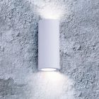 Witte up down wandlamp Zelar, gips, modern