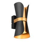 Zwarte wandlamp design, Suad, met schakelaar