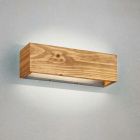 Bruine up down wandlamp Deka, hout, vintage, 13 watt
