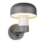 Grijze buiten wandlamp met bewegingssensor modern, Krishna, IP54