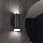 Moderne wandlamp Spjald, zwart, kunststof, geïntegreerde LED