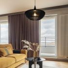 Houten hanglamp zwart, Mirjan