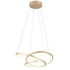 Gouden eettafel hanglamp design, Teodore, 34W, white switch LED, 3-staps dimbaar
