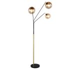 Gouden vloerlamp design, Rahma, met schakelaar