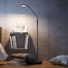 Zwarte staande leeslamp Bilge, metaal, modern, 12w, warm tot koud wit verstelbare LED