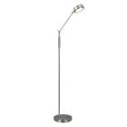 Nikkelen staande leeslamp Marjon, metaal, modern, 6w, warm tot koud wit verstelbare LED