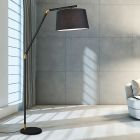 Zwarte booglamp Lendy, metaal, modern