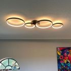 Zwarte plafonniere Robon, metaal, modern, 37 watt